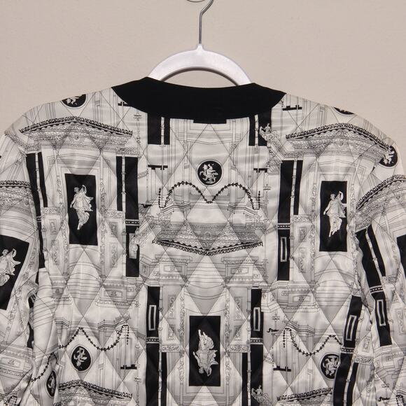 Vintage Howard Wolf Satin Quilted Jacket Size 8 Grecian print - Picture 8 of 9